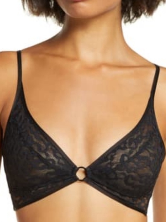 Free People Other - Free People Lace Triangle Bralette with Front Ring - Black S
